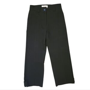 See By Chloe Wide Leg Black Trouser Work Pants Button Ankle Cuffs Women Size 4
